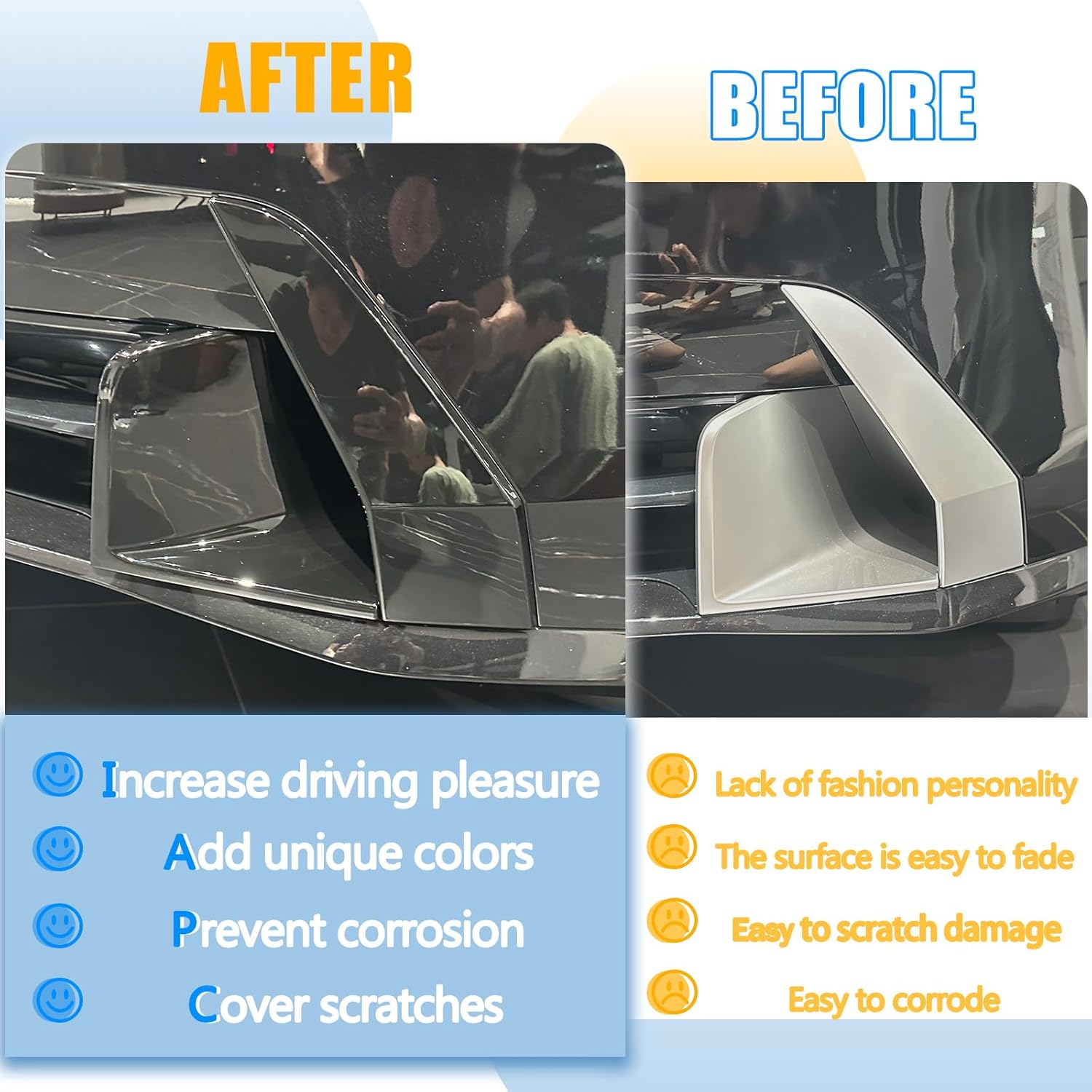 Front Grill Air Inlet Trim Cover Compatible with BMW X7 G07 2023-2025,Car Front Bumper Air Intake Decorative Frame Automotive Exterior Accessories for X7 G07 Luxury Edition (Bright black)