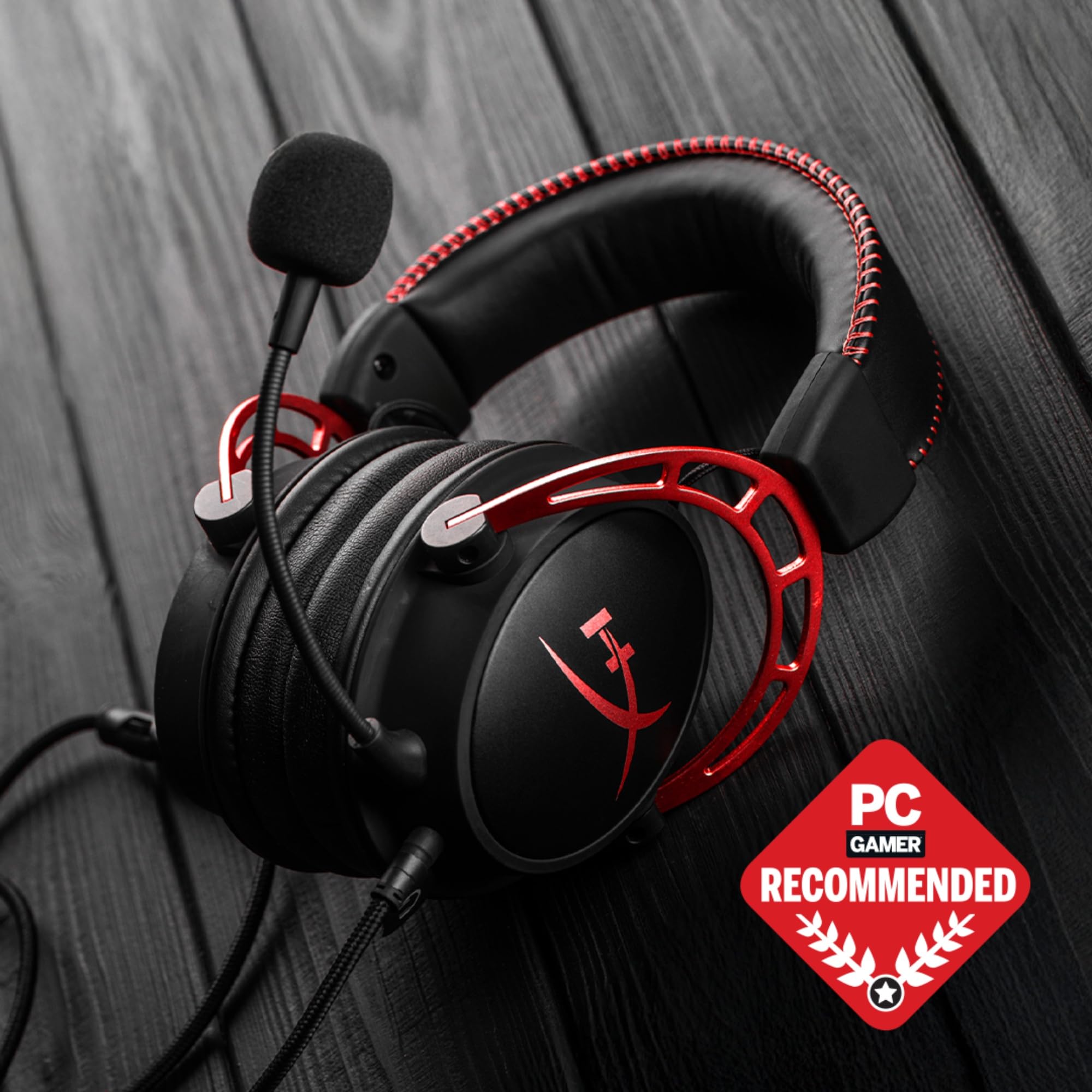 HyperX Cloud Alpha Cuffie Gaming 3,5 mm Jack Alluminio Memory Foam Similpelle PS4 Xbox PC Nero Rosso