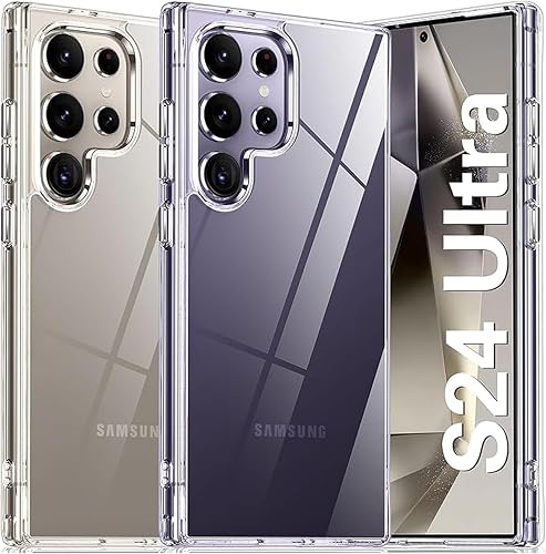 Nextway Case Compatible with Samsung Galaxy S24 Ultra 5G – Clear Anti-Yellowing Shockproof Bumper Protective Phone Cover, Anti-Scratch Hard PC Back Transparent