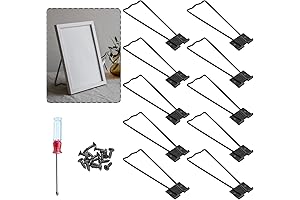 Picture Frame Easel: 10-Pack Black Photo Frame Easel Back with Screws & Screwdriver