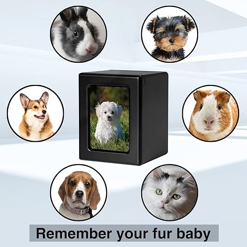 Miniatura 5 de PCS Pet Urns for Dogs Ashes, Dog Photo Urns for Ashes, Pet Cremation Box, Dog Ashes Urn Black-Small Negro,Rojo