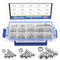 Vista 11 de Glarks 510 piezas M3 M4 M5 Juego surtido de tornillos de cabeza avellanada con agujero hexagonal para llave Allen y tuercas de acero de aleación