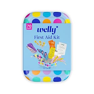 Welly First Aid Kit - FSA Eligible - Adhesive Bandages in Flexible Fabric and Waterproof Single Use Ointments