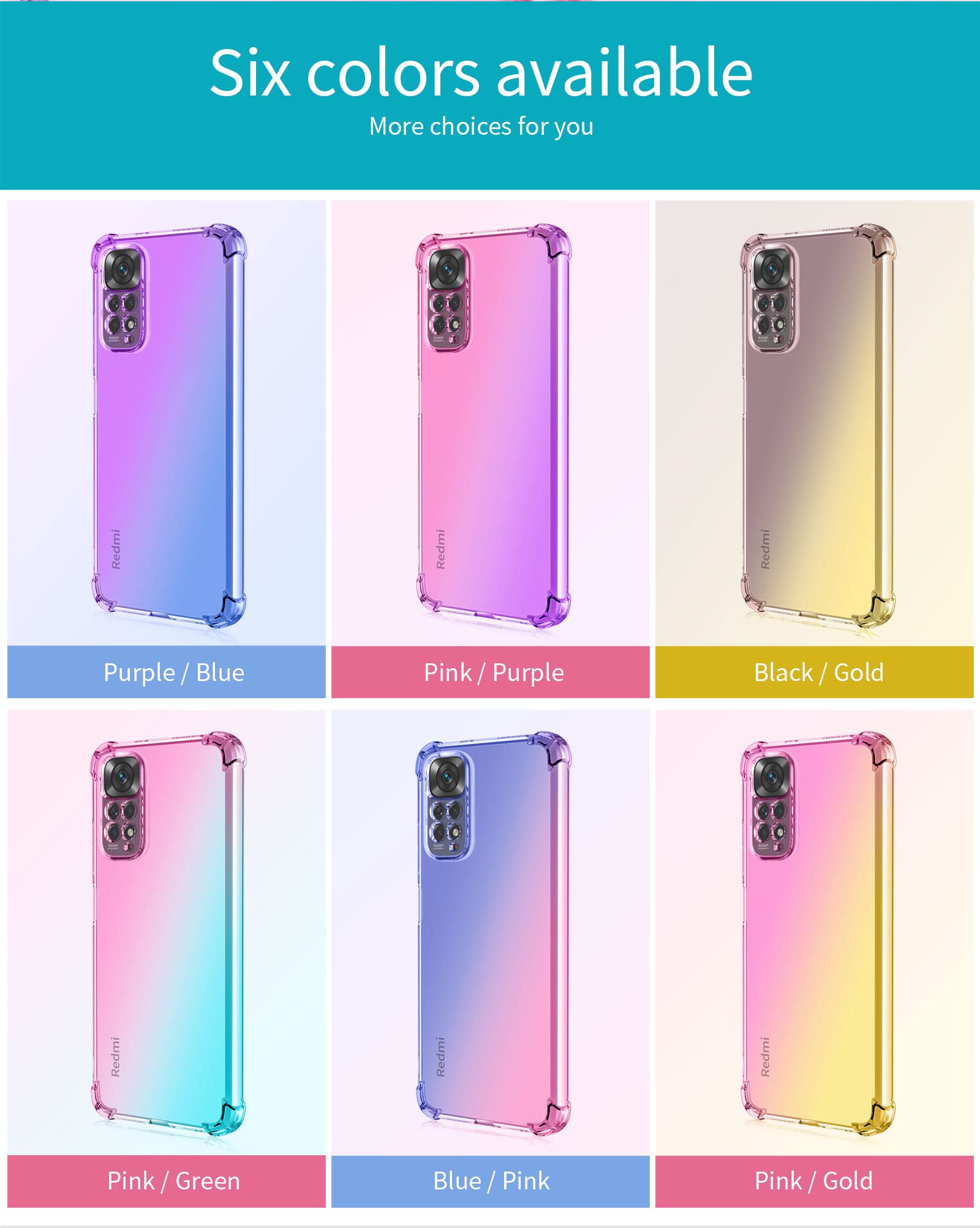 ESTH® Coque Transparente Pour Xiaomi Redmi Note 11S/Note 11 Antichoc Housse Full Body Protection, Étui Antipoussière Incassable [avec Protecteur D'écran], Noir