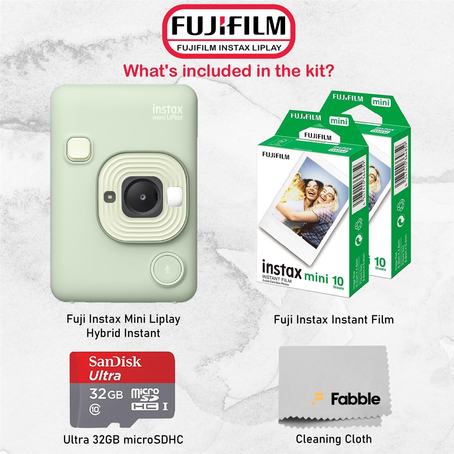 Fujifilm Pacote de câmera instantânea INSTAX Mini LiPlay híbrida