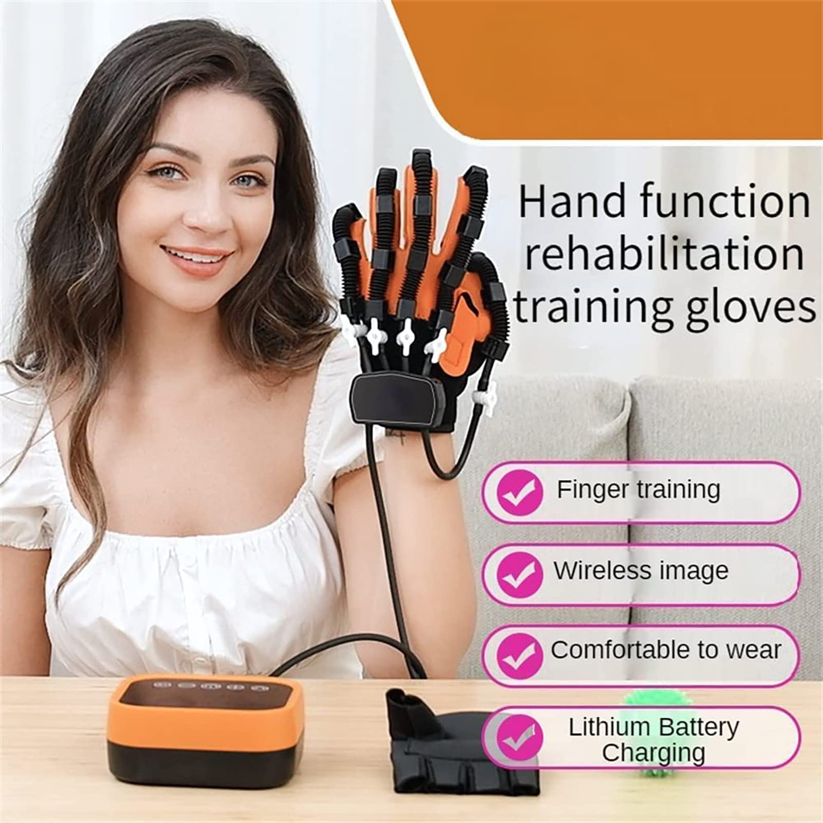 Guantes robóticos de rehabilitación de Segunda generación Entrenamiento con los Dedos Férula para la Mano Férula para ambas Manos Equipo de Ejercicio de restauración (Tamaño: Código S, Color: Mano i