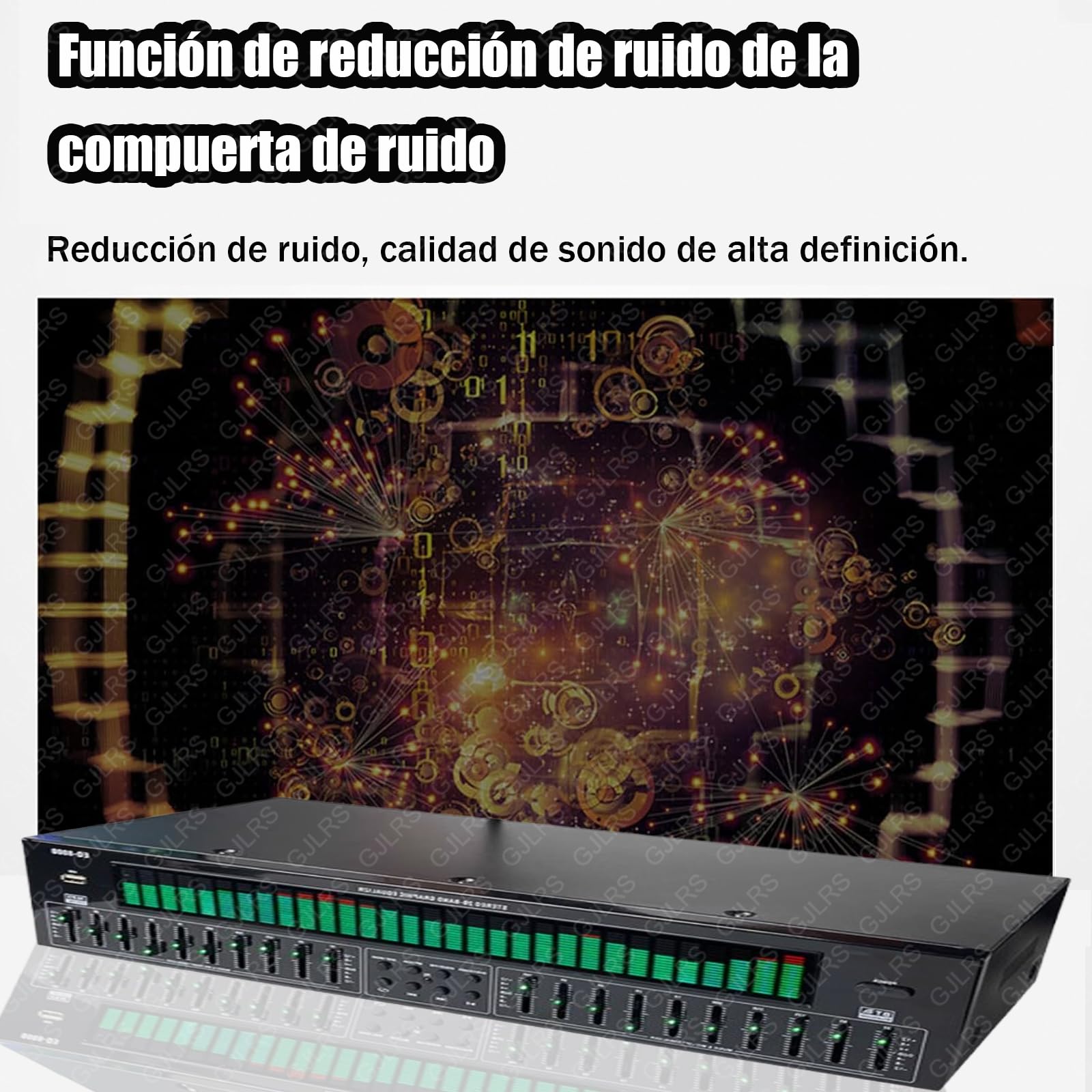 Ecualizador De 31 Bandas, Mezclador De Audio Estéreo, Procesador De Mezcla De DJ, Respuesta De Frecuencia De 20 Hz a 20 Hz (±1,5 DB), Compatible con Reproducción De Disco U, 12 Opciones De Modo