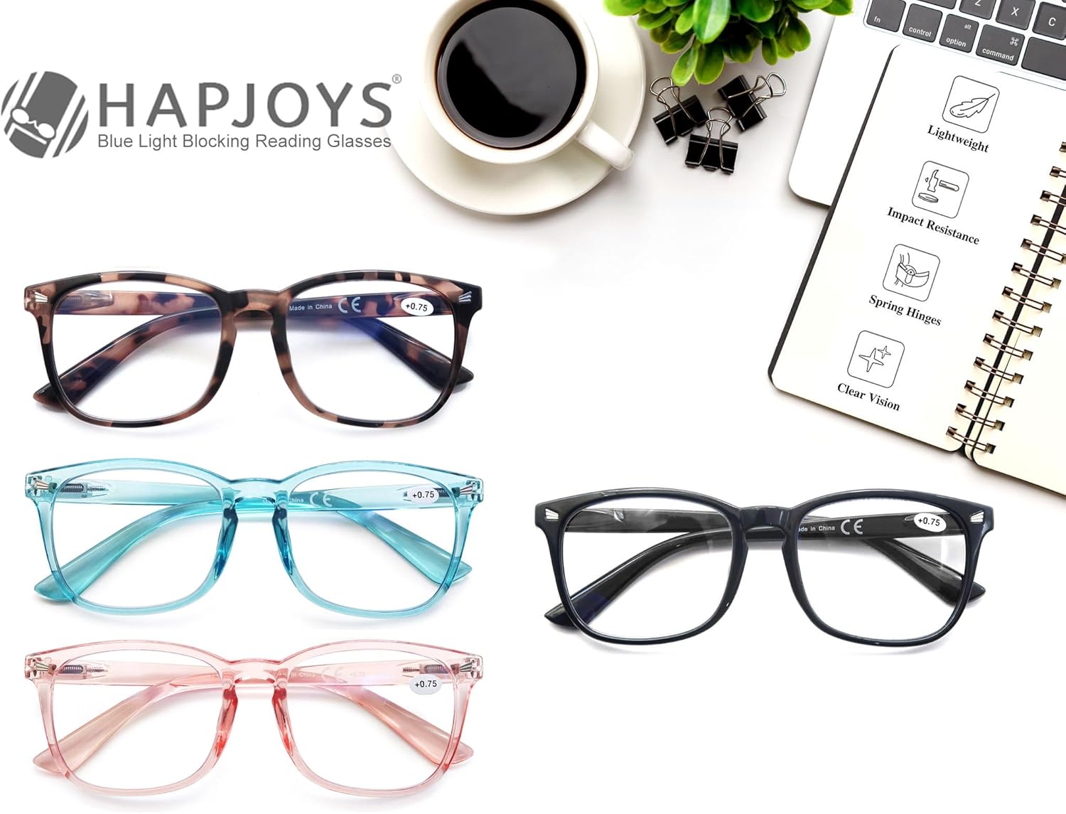 Reading Glasses Women Blue Light Blocking Lightweight Computer Readers +0.50 for Women Cheaters Reading Glasses 4 Pack Anti Glare Reduce Eyestrain Protect Eyes - Image 6