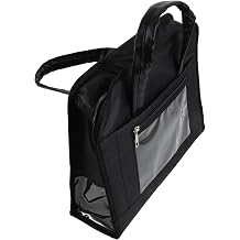 Black Oxford Document Tote Bag with Handle and Lock for Laptop