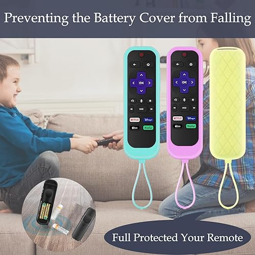 Miniatura 6 de Gavyqier TCL Hisense Roku - Funda protectora de silicona universal para Roku Express 2021 Roku Streaming Stick+ con cordones