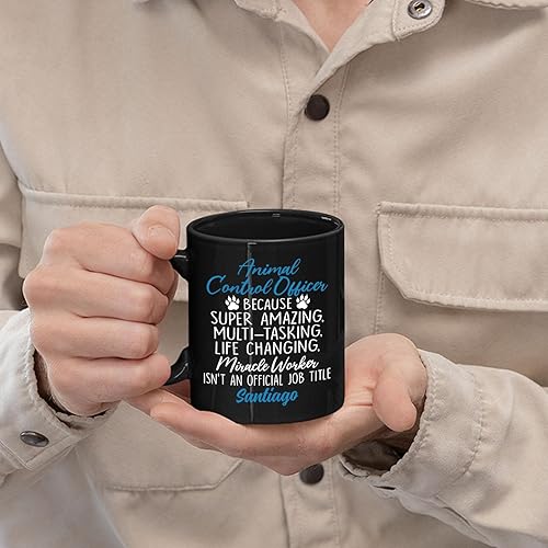 Miniatura 5 de Personalized Name Animal Control Officer Because Miracle Worker Isn't An Official Job Title Black Coffee Mug, Animal Control Worker Coffee Cup Gift