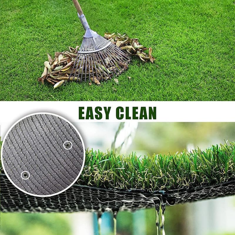 Tapis Gazon Artificiel 160x40 Cm - Hauteur 35mm - Auto-drainant - Pour Intérieur/extérieur - 4 Tons Vert - 13