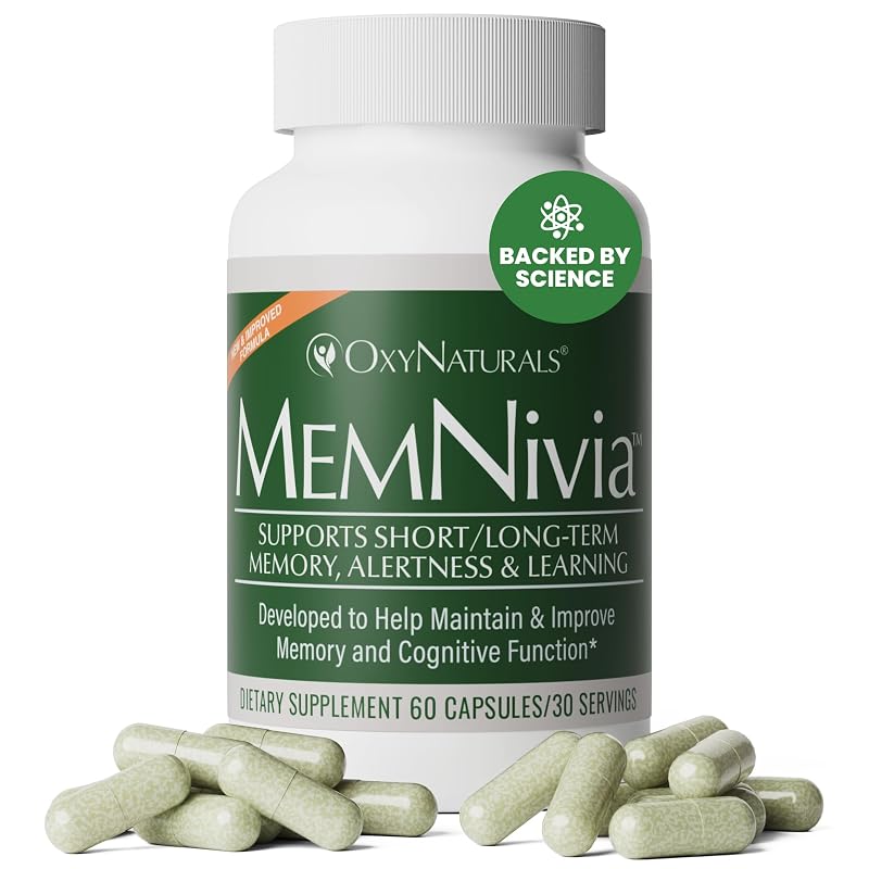 OxyNaturals Suplemento fitoterápico com Cognivia, Bacopa, manjericão-sagrado e gengibre — 60 cápsulas