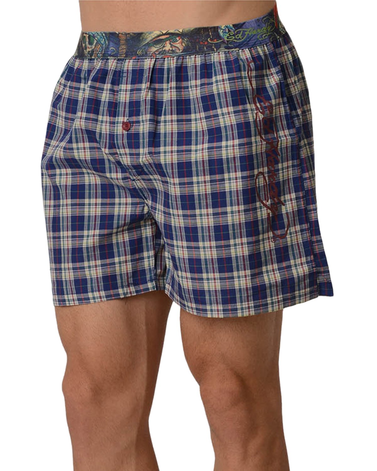 Ed HardyMen's Woven Boxers-Pirate