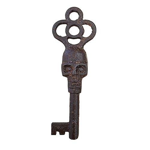 Skull Cast Iron Key with Skull Head & Antique Finish