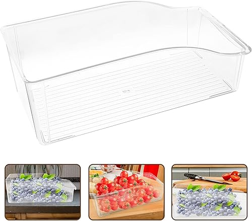 Miniatura 8 de Alipis Contenedor organizador de refrigerador, contenedor de plástico transparente para refrigerador, caja de almacenamiento de frutas y verduras