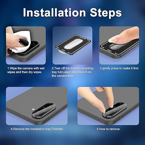 Vista 61 de para Samsung Galaxy Z Flip 7 Protector de Lente de Cámara, Cubierta de Lente de Vidrio Templado con Anillo de Metal Individual, [Fuerte Adhesión] 1