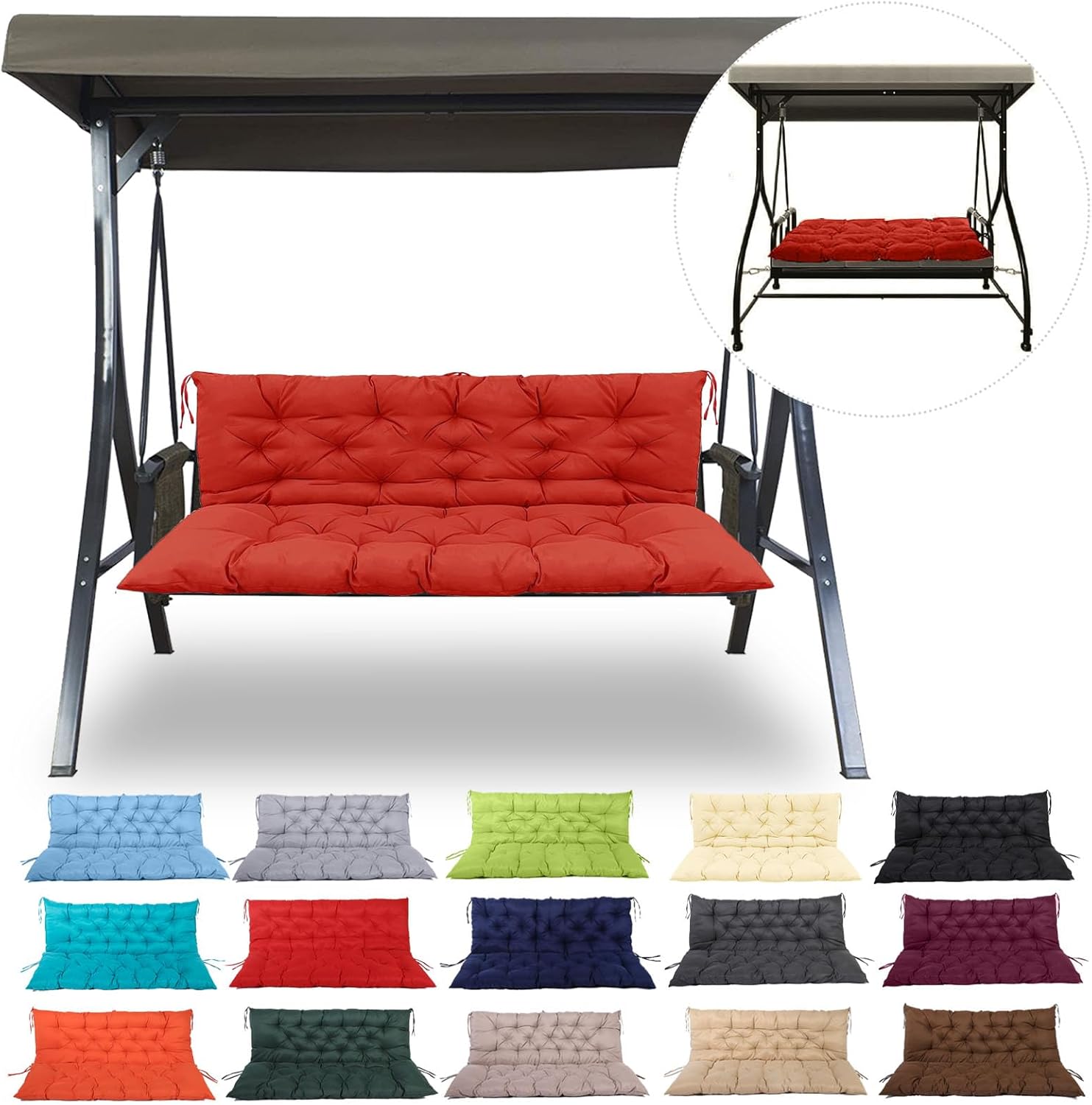 Odsiikly 23 Seat Swing Cushion Replacement 60 inches Long, Porch Swing Cushions