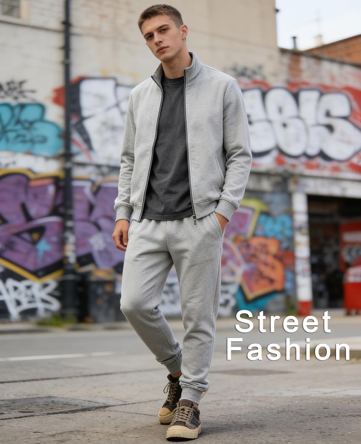 Men's Tracksuits 2 Piece Set Full Zip Sweatsuits Outfits Casual Jackets and Pants for Men Fleece Jogging Suit Sets