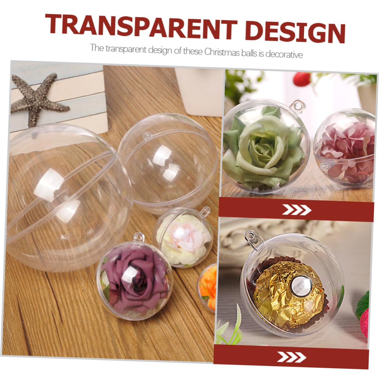 Alipis 40 Pz Palla vuota di Natale di natale fai da te ornamenti natalizi riempibili trasparenti palline trasparenti natale di decorazioni natalizie ornamenti natalizi