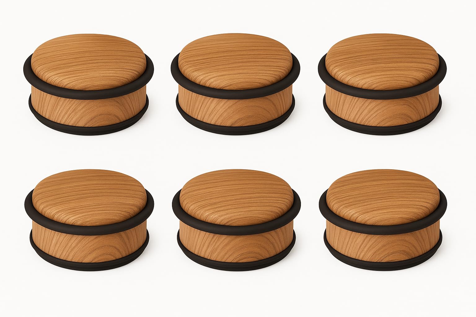 Set di 6 fermaporte/blocco porta – solido e pratico – effetto legno – piccolo modello