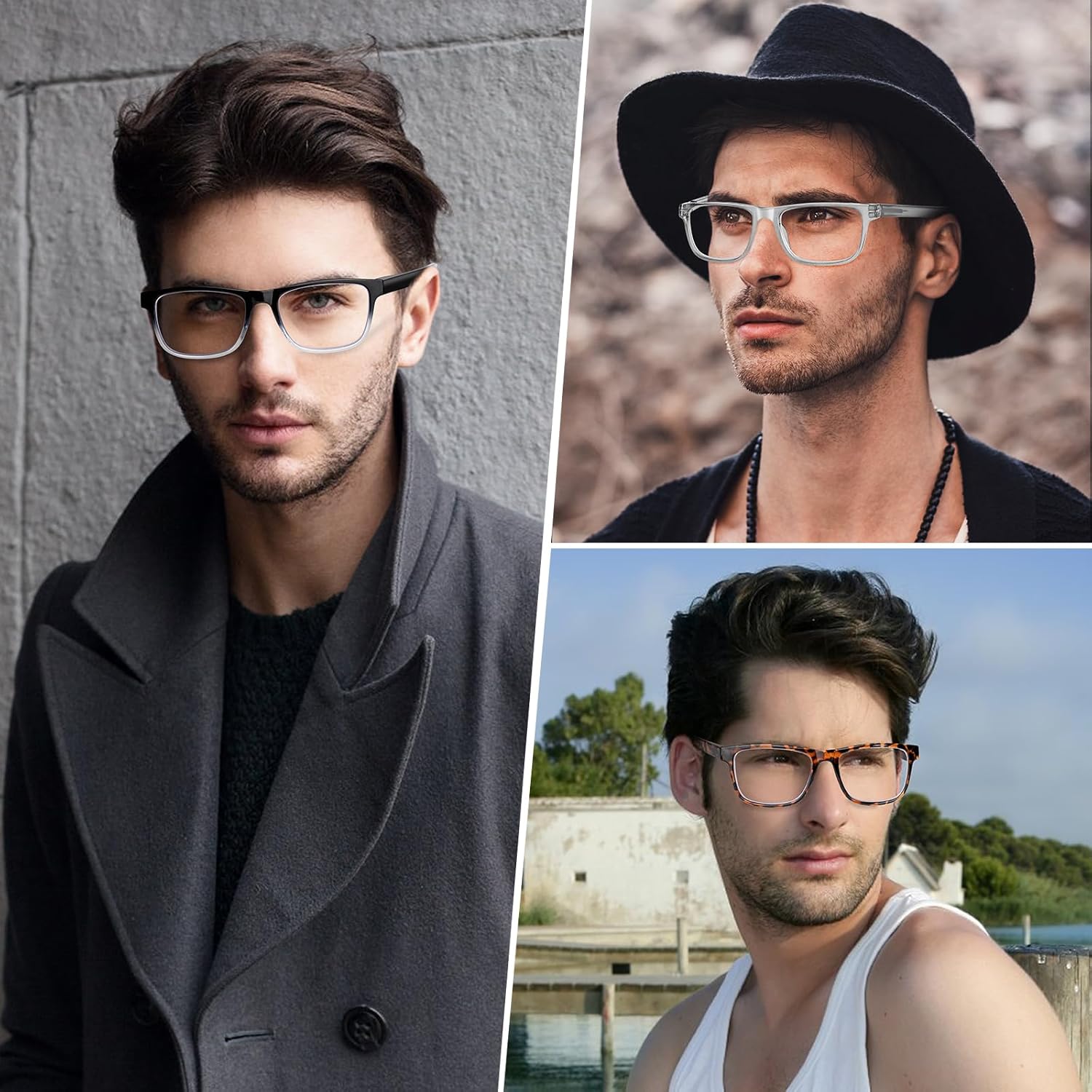 5 Pack Oversized Blue Light Blocking Reading Glasses Men Large Square Wide Readers for Men Big Head/Large Face - Image 7