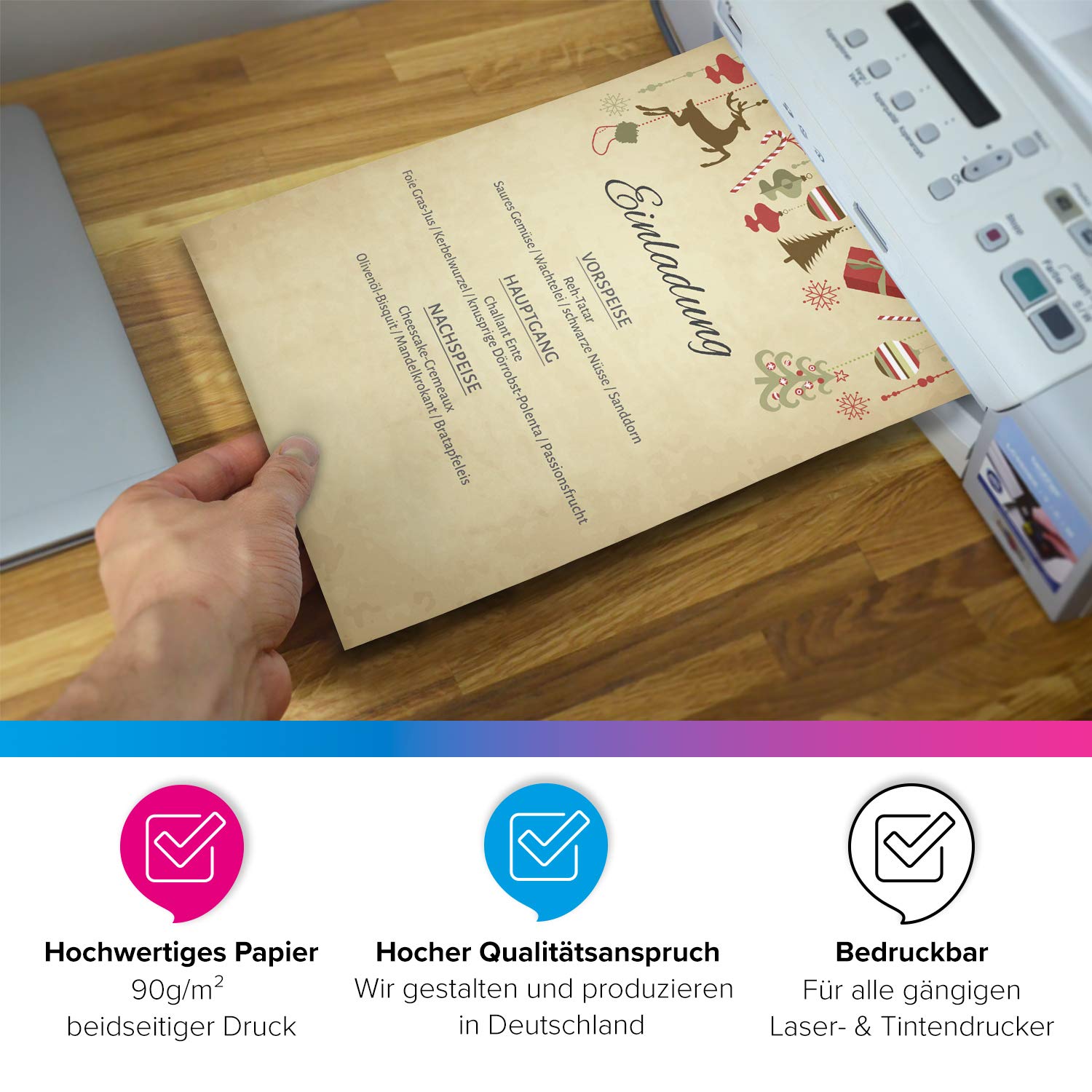 10 X Weihnachtspapier Mit Umschlag Set | Motiv Schneeflocken Türkis, A4 Briefpapier & DIN Lang Umschläge