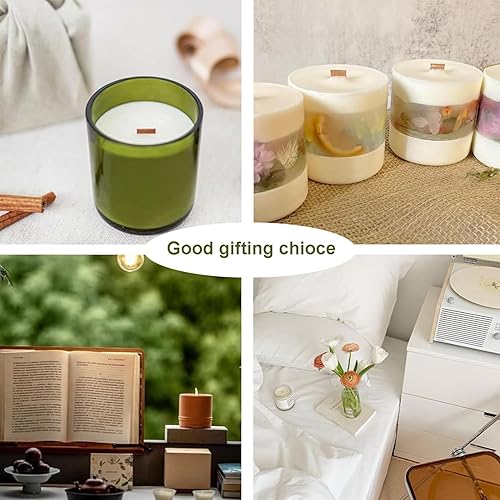 Miniatura 8 de Juego de 230 mechas de madera para velas de 0.020 in para hacer velas naturales, mechas de madera, clips de mecha, kit de núcleos de vela para hacer