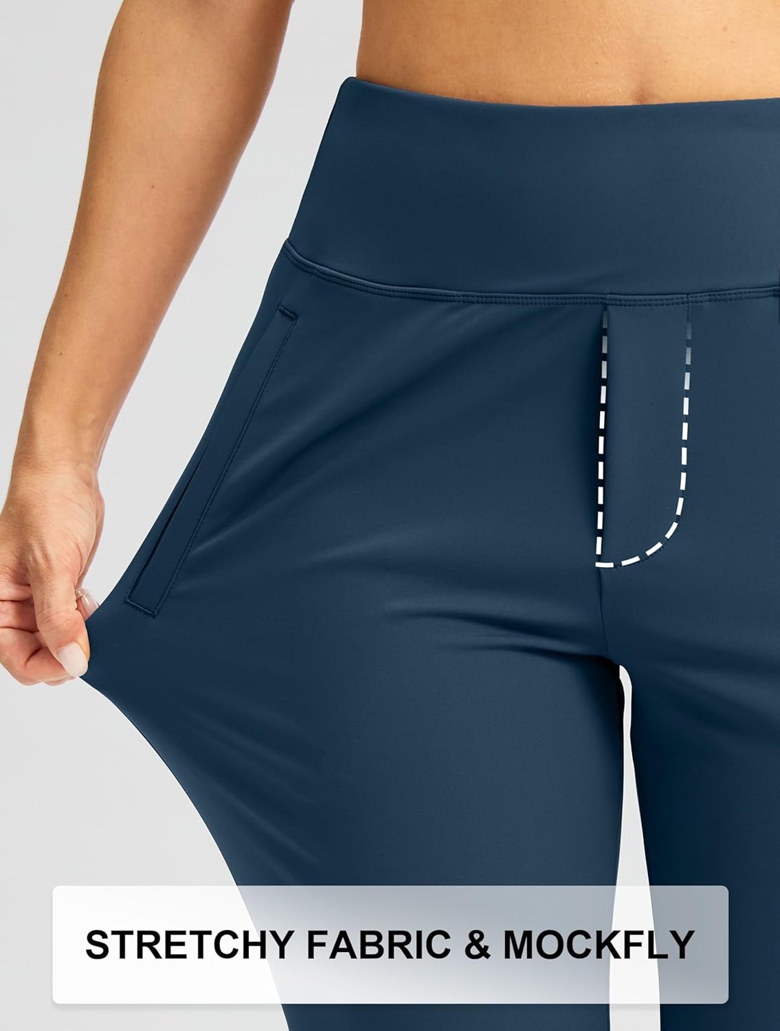 SANTINY Women's Pants with 3 Pockets 7/8 High Waisted Stretch Ankle Pants for Women Golf Casual Travel Athletic Work - Image 6