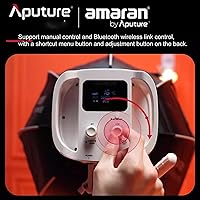 Vista 4 de Aputure Amaran 150c COB Video Light,RGBWW 150W,2,500K to 7,500K CCT with G/M Adjustment,15,610 lux @ 1m with Hyper Reflector,APP Control (White)