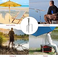 TUIBEIDAMAI fém napernyőtartó talajszeg 36mm, horgászat kert strand camping 7