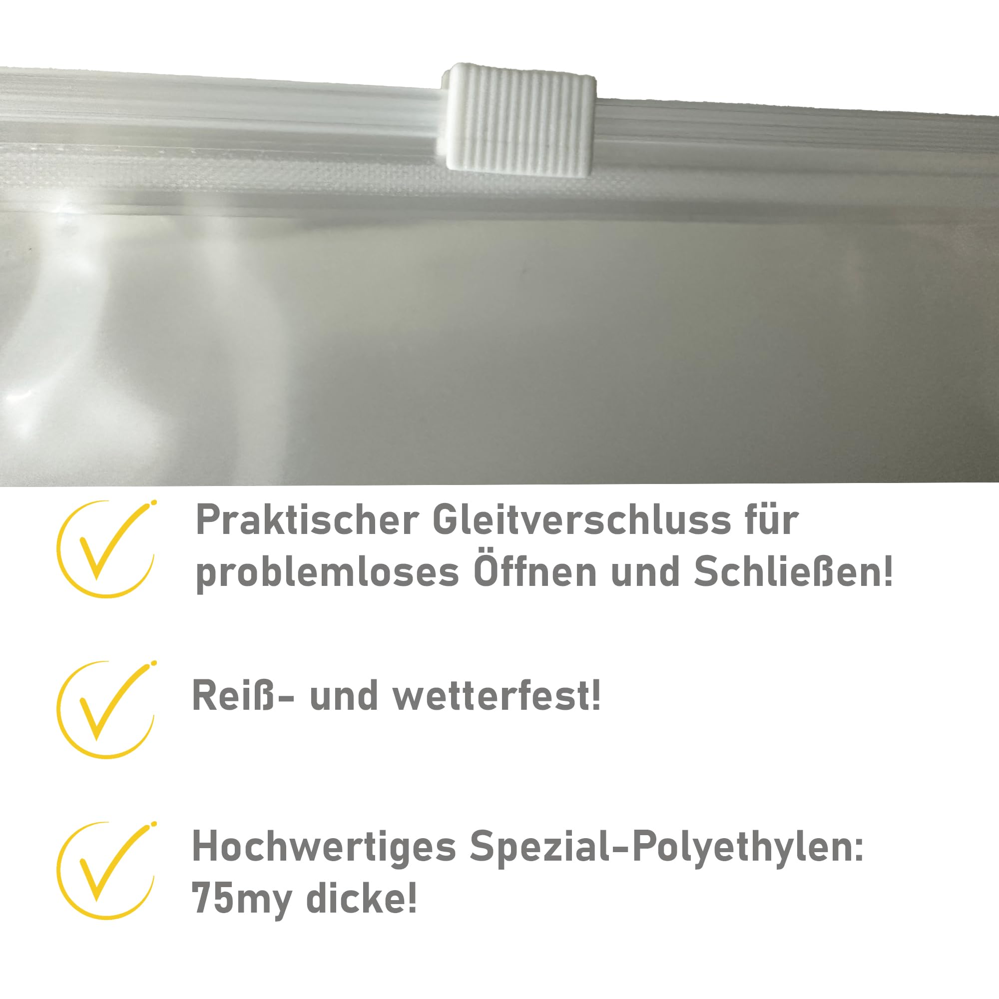 100 Cartelle Portadocumenti 360 x 250 mm, Sacchetti con Cerniera in LDPE | Buste trasparenti impermeabili e resistenti agli strappi con chiusura a scorrimento, ideali per documenti oltre formato A4