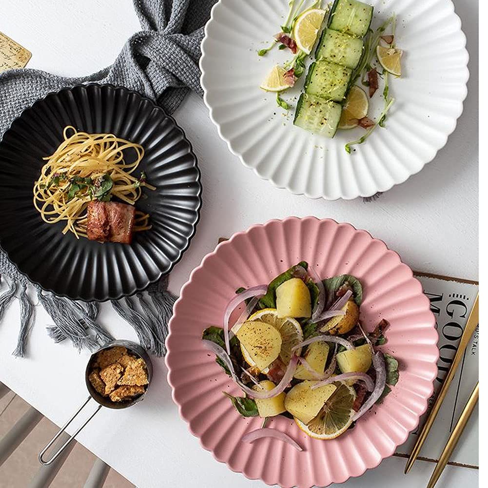 Naczynia na kolację Naczynia ceramiczne Zestaw 10 cali 4, sałatka stek ciasto deser i przystawka Dania obiadowe.Mikrowave piekarnik i zmywarka Sejf kuchnia Dinnerware Dania D