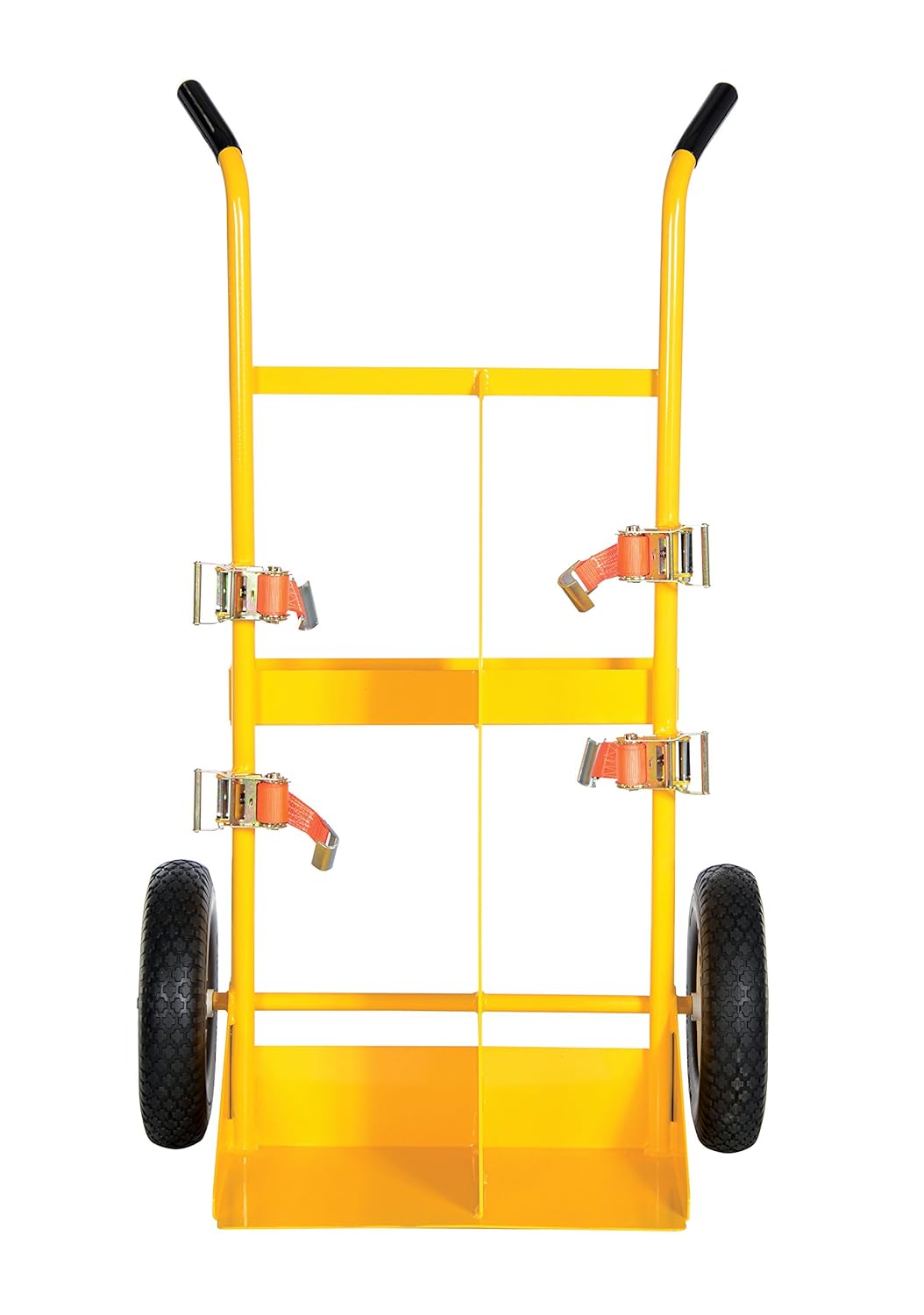 Vestil CYL-E Steel Cylinder Torch Cart with Pneumatic Wheels 23 in. x 34-1/2 in. x 57 in. 500 Lb. Capacity Yellow