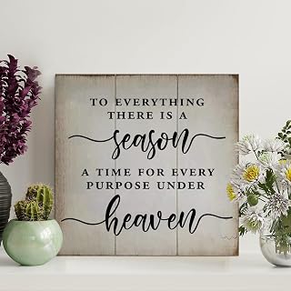 Vintage Funny Wooden Pallet Sign to Everything There Is A Season A Time Wood Signs 12x12in Home Farmhouse Wall Art Wall Hanger Family Wall Decor for Living Room Bedroom Office