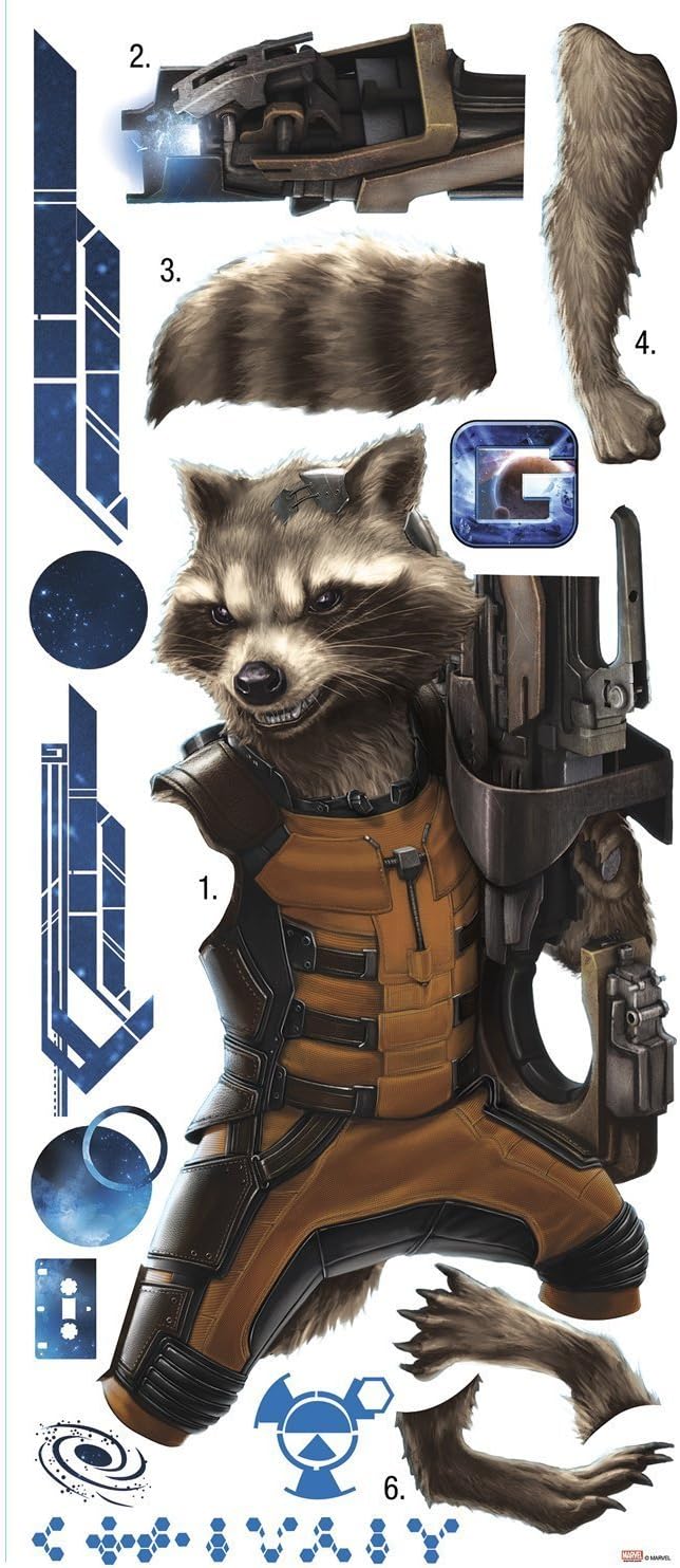 Amazon Co Jp ガーディアンズ オブ ザ ギャラクシー ロケット ジャンボ ステッカー 並行輸入品 ホーム キッチン