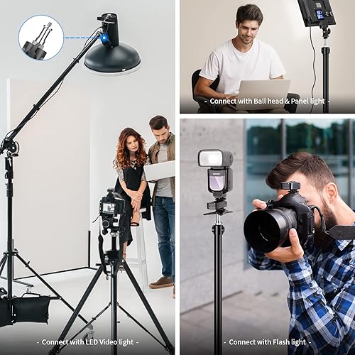 Miniatura 6 de NEEWER ST23 - Paquete de 3 adaptadores de rosca estándar de 1/4 a 3/8 pulgadas, adaptador de rosca para soporte de luz de estudio, adaptador