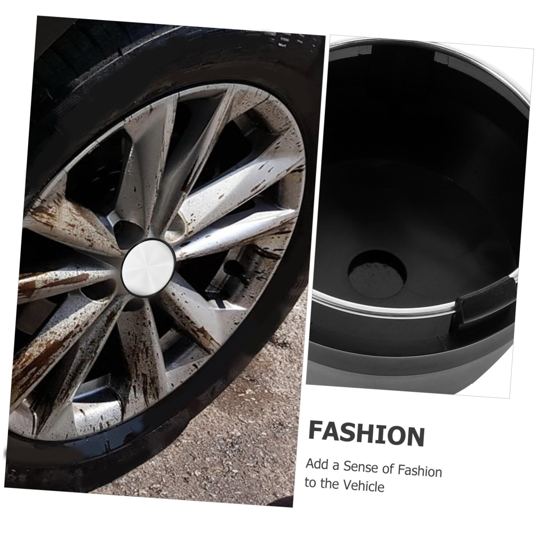 GLEAVI 4pezzi Coprimozzi Ruota Coprimozzi Ruota Auto Veicolo Realizzati in Alluminio ABS Protezione da Sporcizia