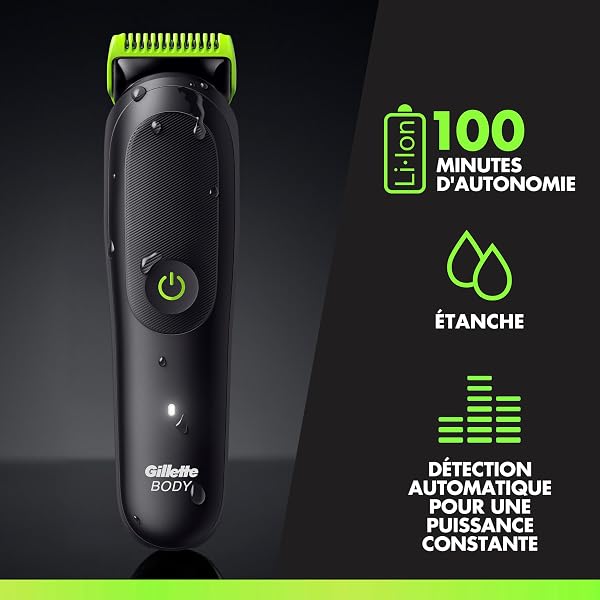 Gillette Labs Body + Intimate Tondeuse Homme i5, Tondeuse Corps et Zone Intime, Étanche, Dotée de la Technologie SkinFirst, Coffret Homme avec 3 Sabots, Batterie Rechargeable Incluse - 5