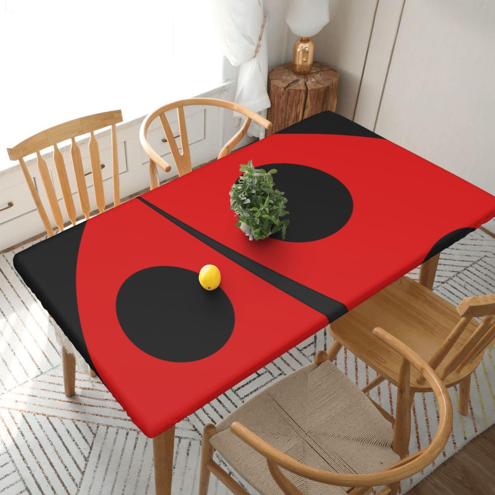 BNVSADC ladybug Printed 5FT Tablecloth Polyester Kitchen Water Resistant Table Cloth Dining Table Decoration Table Covers, 152x76 CM