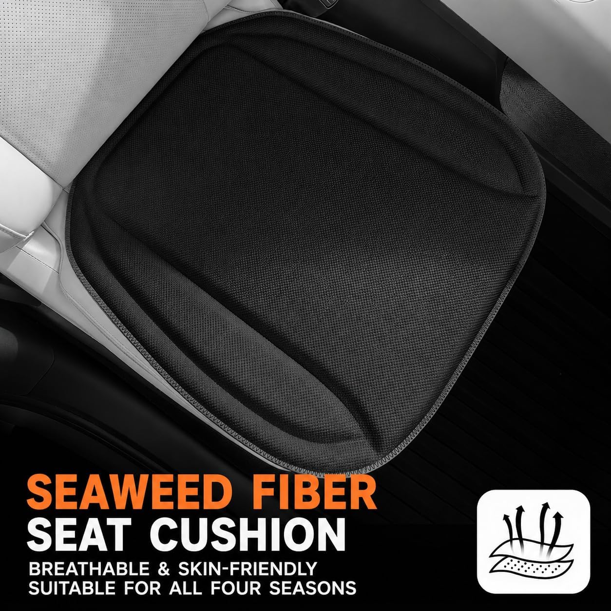 Car Seat Cushion, Seat Pad for Car with Honeycomb Breathable Design, Non-Slip Bottom, Pressure Relief & Comfort Seat Cushion for Car, Office Chair, Home (Off White)