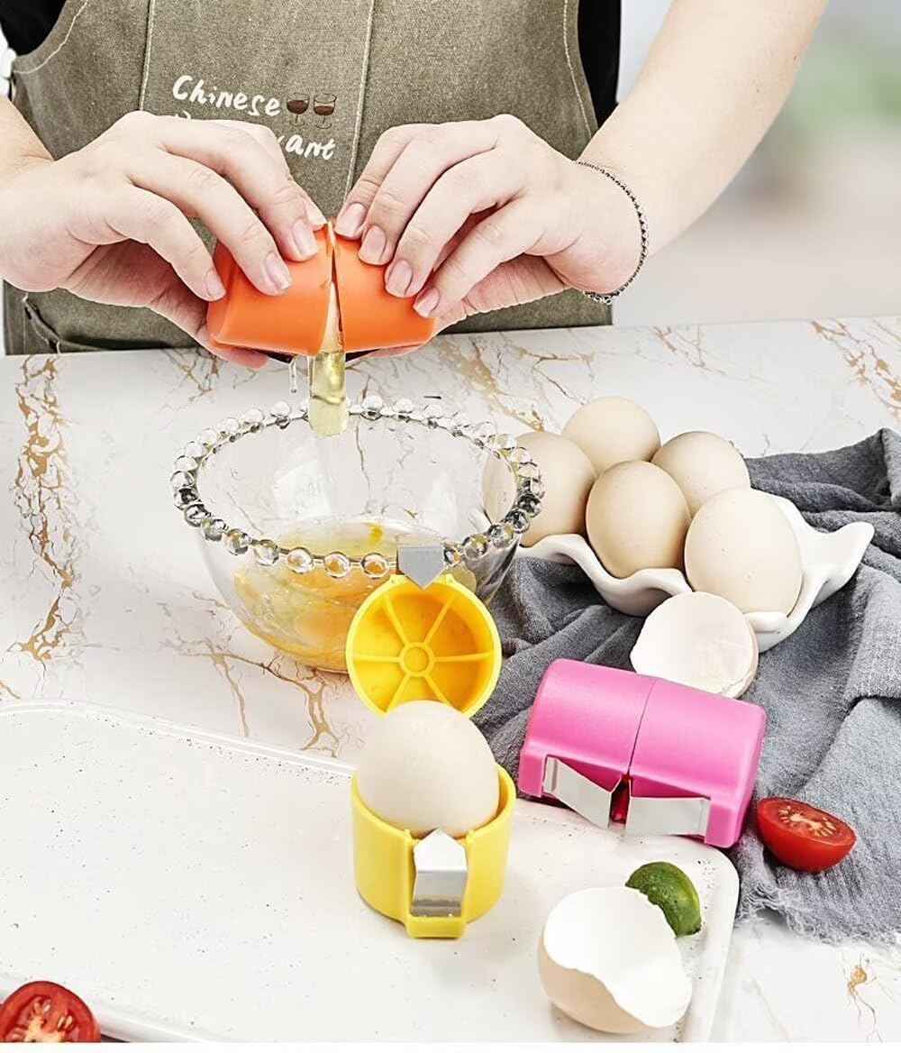 3 PackEgg Topper Cutter Tool Handheld Egg Peeler Tool Egg Shell OpenerHard Boiled Eggs Kitchen Gadgets Egg Peeler Egg Cracker Tool For Egg Cracking Egg Slicer,O+P+Y image 3