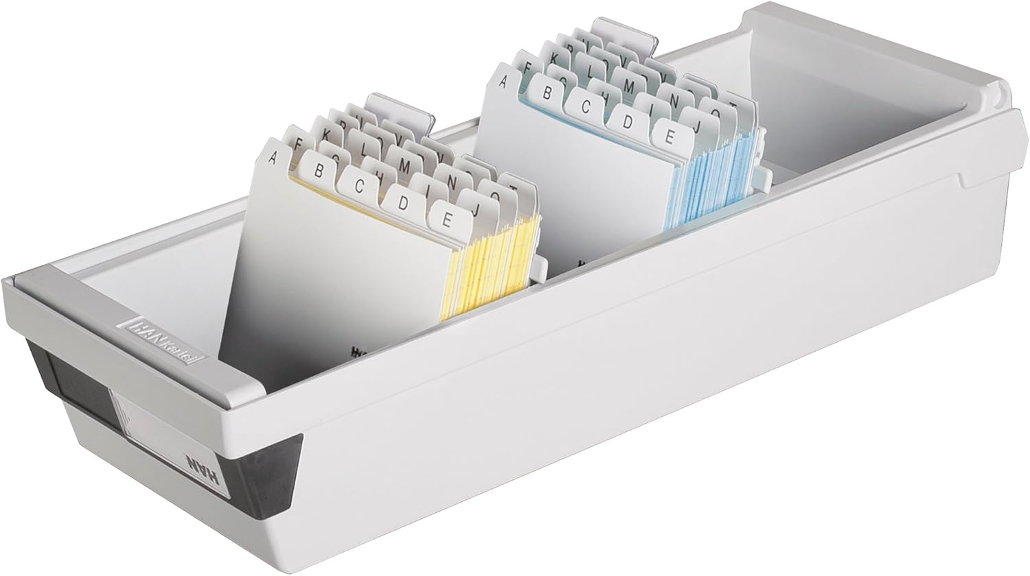HAN 957-11 Index Card Box for Approx. 1300 A7 Landscapes 133 x 121 x 360 mm Light Grey