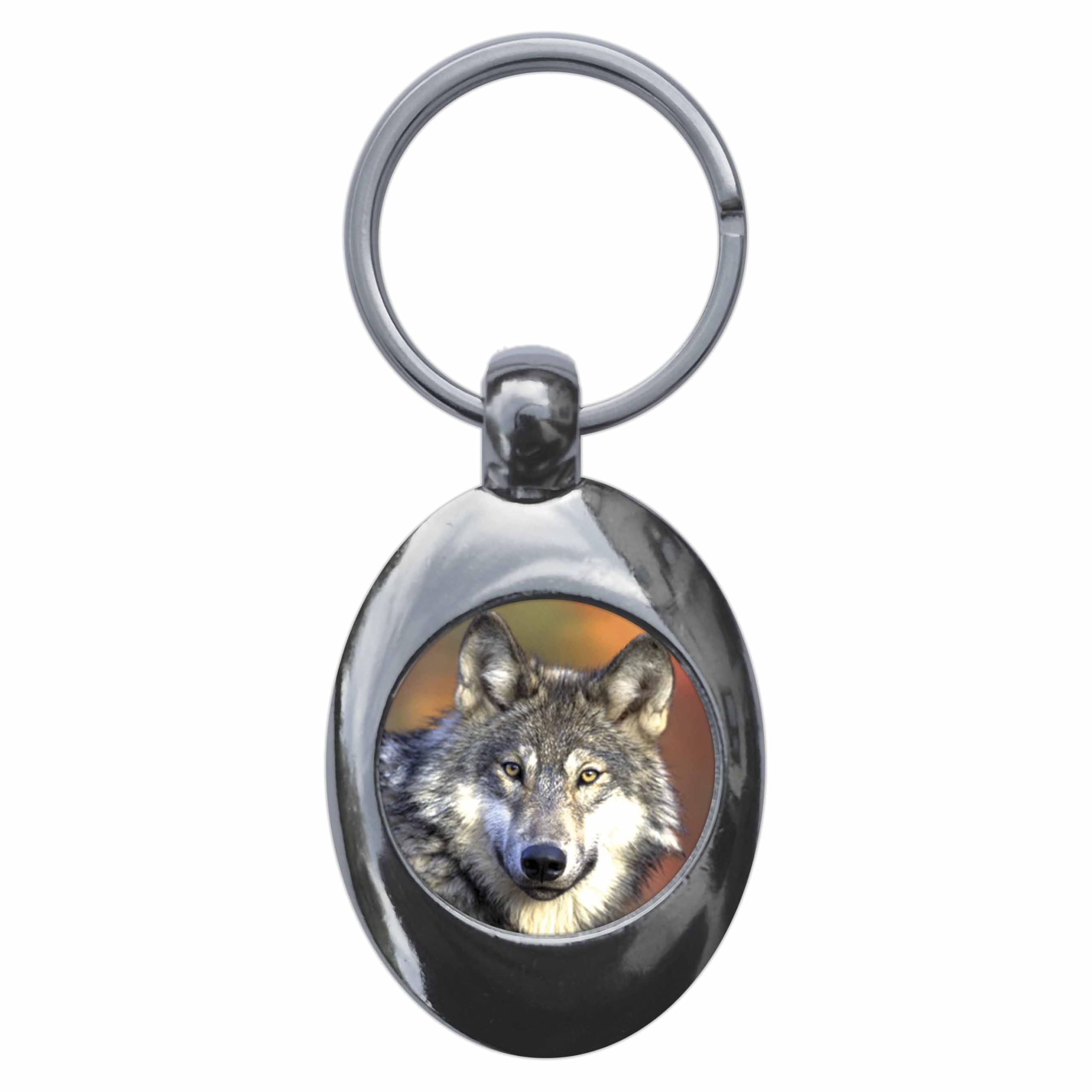 Ozorath Wolf Keyring Keychain Key Ring Chain With Trolley Coin