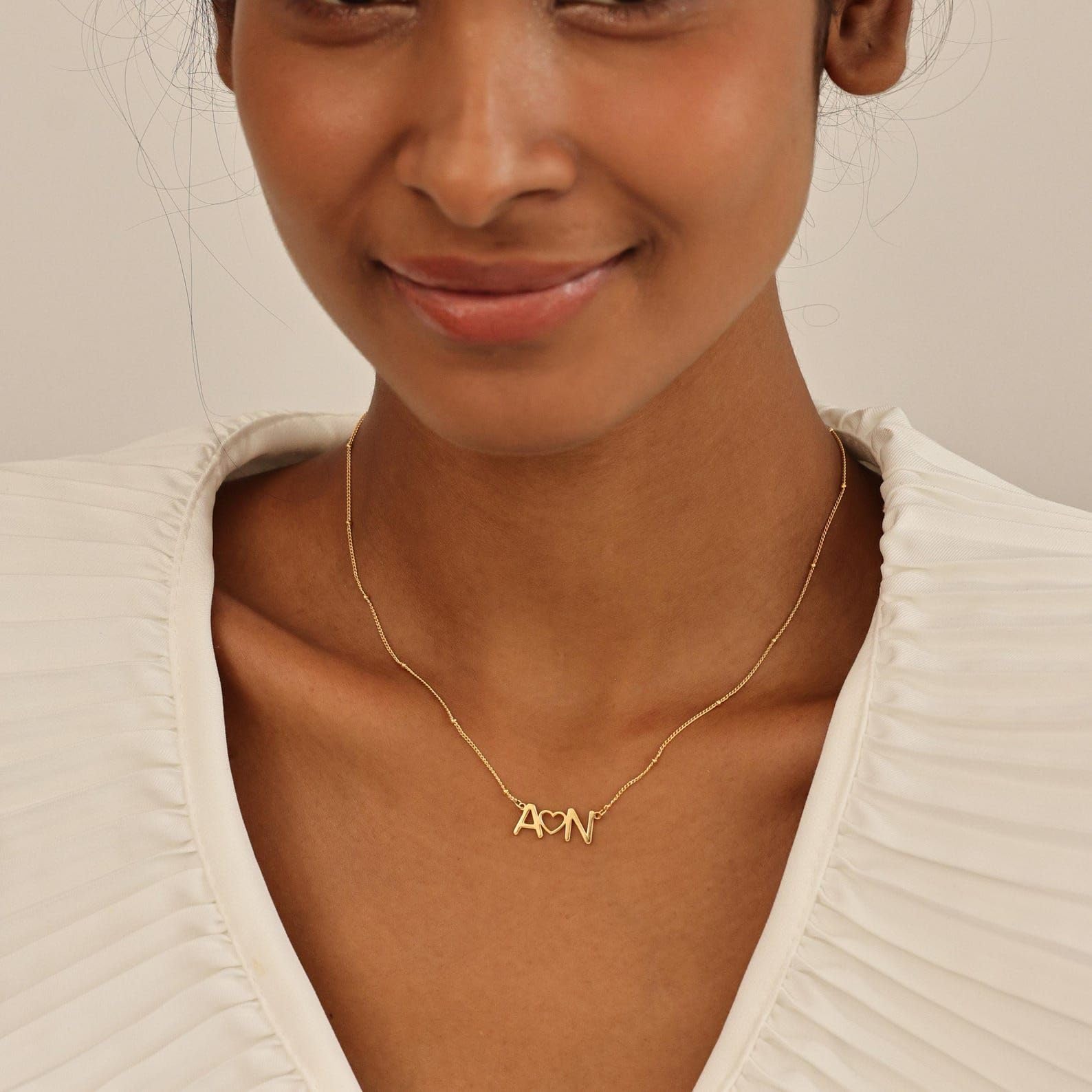 Collana con Iniziale e Cuore, Ciondolo Personalizzato Minimalista