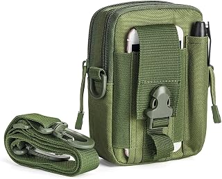 Gnanex Waist Pouch with Strip Adjustable and Multipurpose Tactical Nylon Waist Bags, Universal Outdoor Waist Pouch Security Purse Phone Carrying Case (Green)