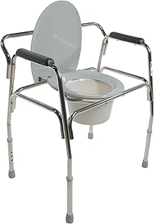 PCP Heavy Duty Bariatric Commode Toilet with Wide Steel Frame, Polished Chrome Finish