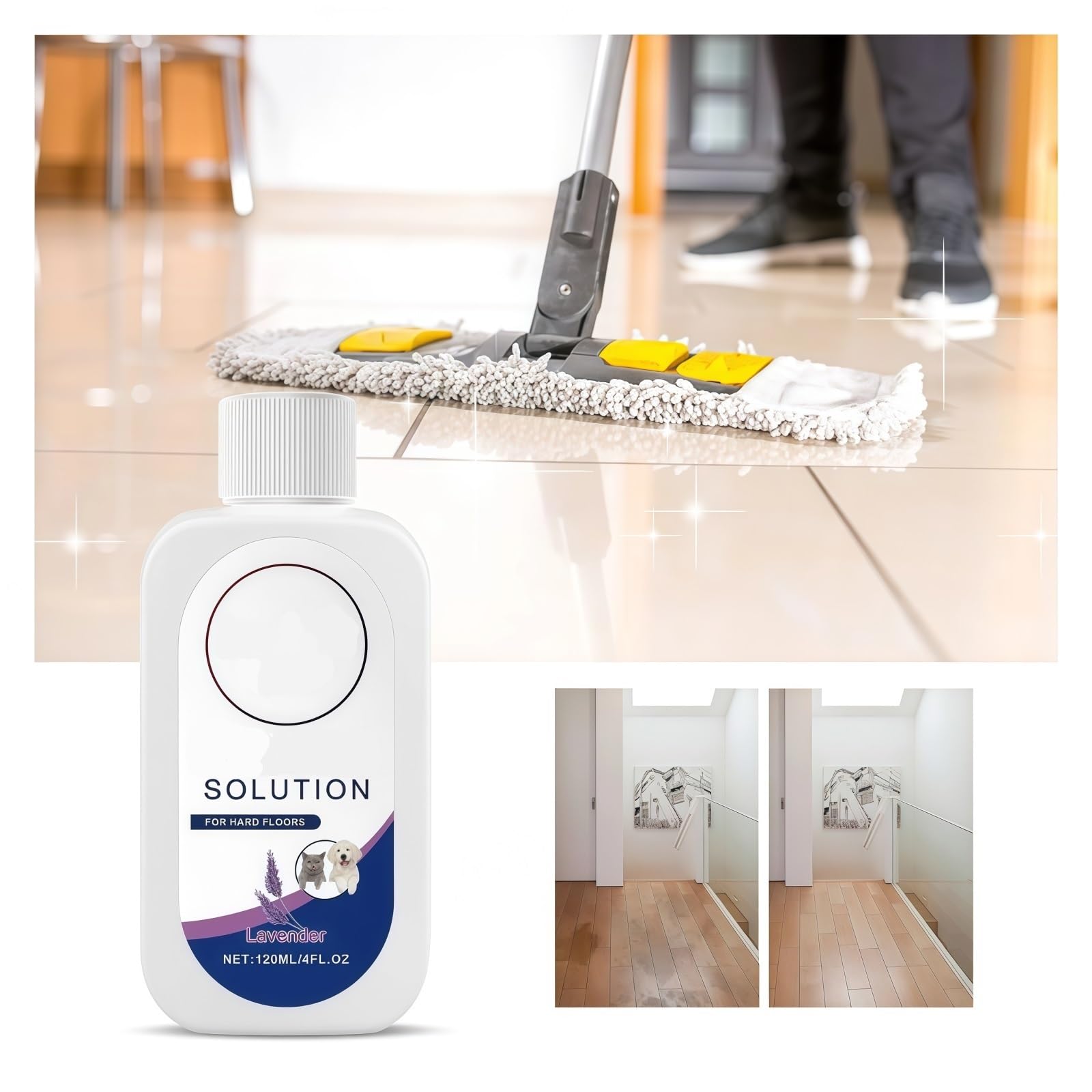 1-5 flaconi da 500 ml di detergente for pavimenti. Compatibile con Tineco. Detergente for pavimenti al profumo di lavanda naturale FLOOR ONE S3, S5, Pro2, COMBO e S7Pro.(2pc 500ml)