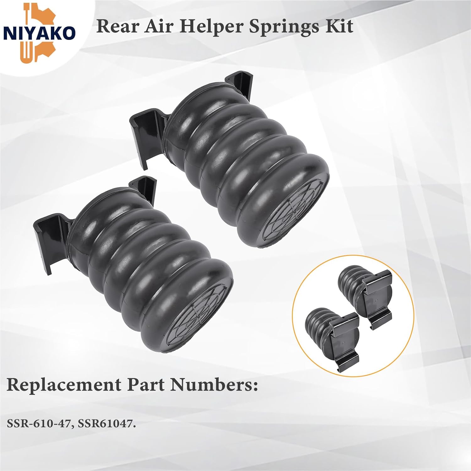 Rear Air Helper Springs Kit Replacement#SSR-610-47 SSR61047 Fit Frontier Titan Tacoma Tundra Hilux Triton