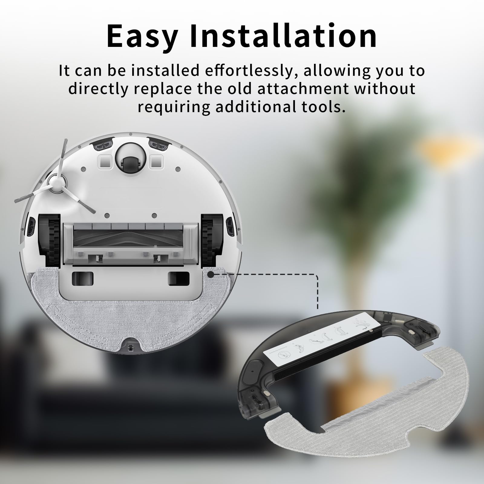 PeakLife 4 Paños para Dreame D10 Plus Gen 2, Mopas de Recambio para D10s Plus, D9 Plus, Z10 Pro, Repuestos Lavables y Reutilizables Compatibles con Robot Aspirador